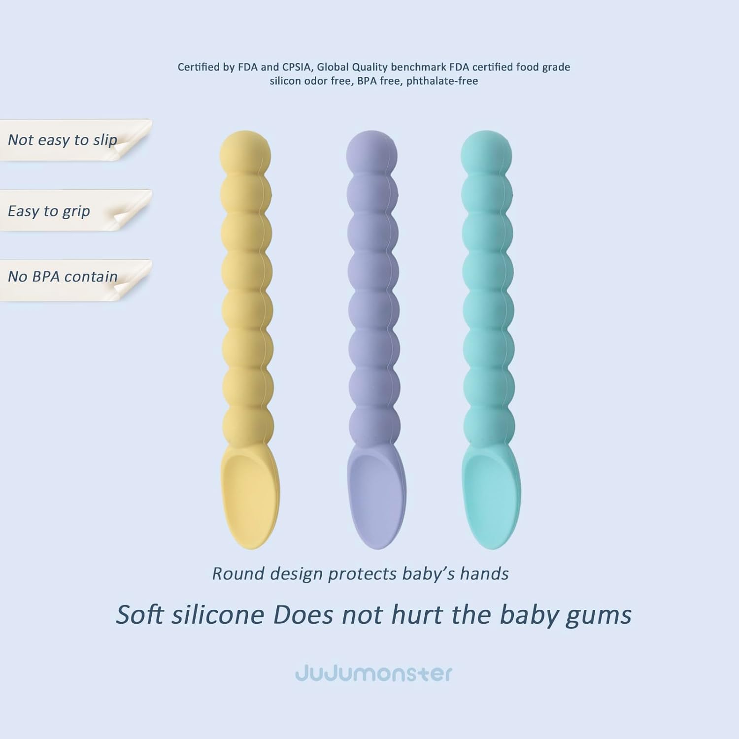 JUJUMONSTER Pearl Spoon BPA-Free Ergonomic for Babies
