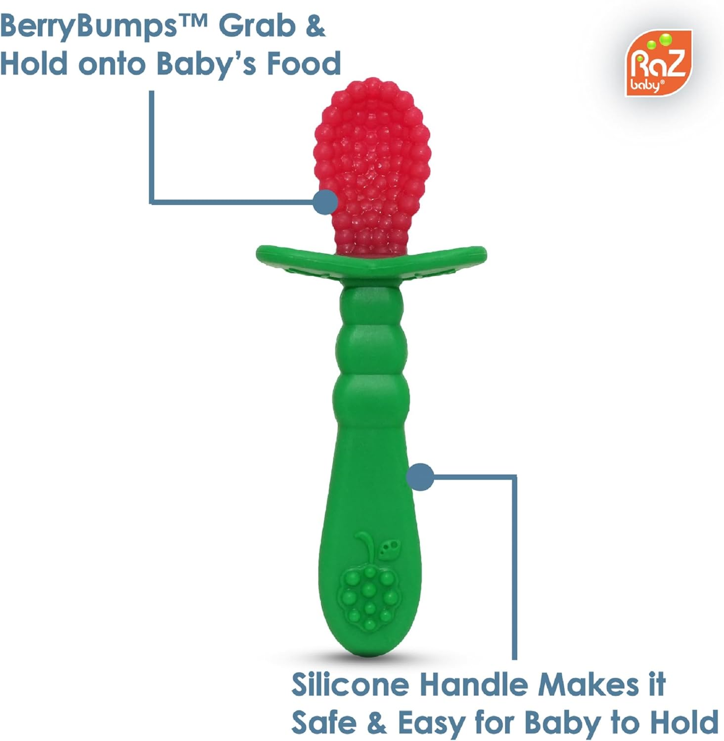 RAZBABY RaZberry infant training spoon red and blue 2 pack