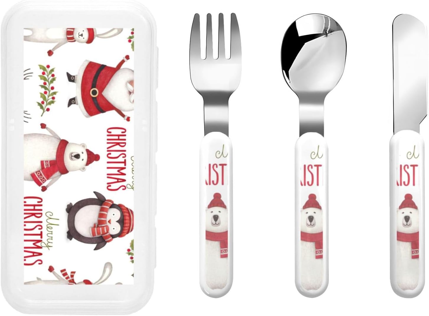 Perfect Christmas Santa Claus Utensils Set for Dining Travel