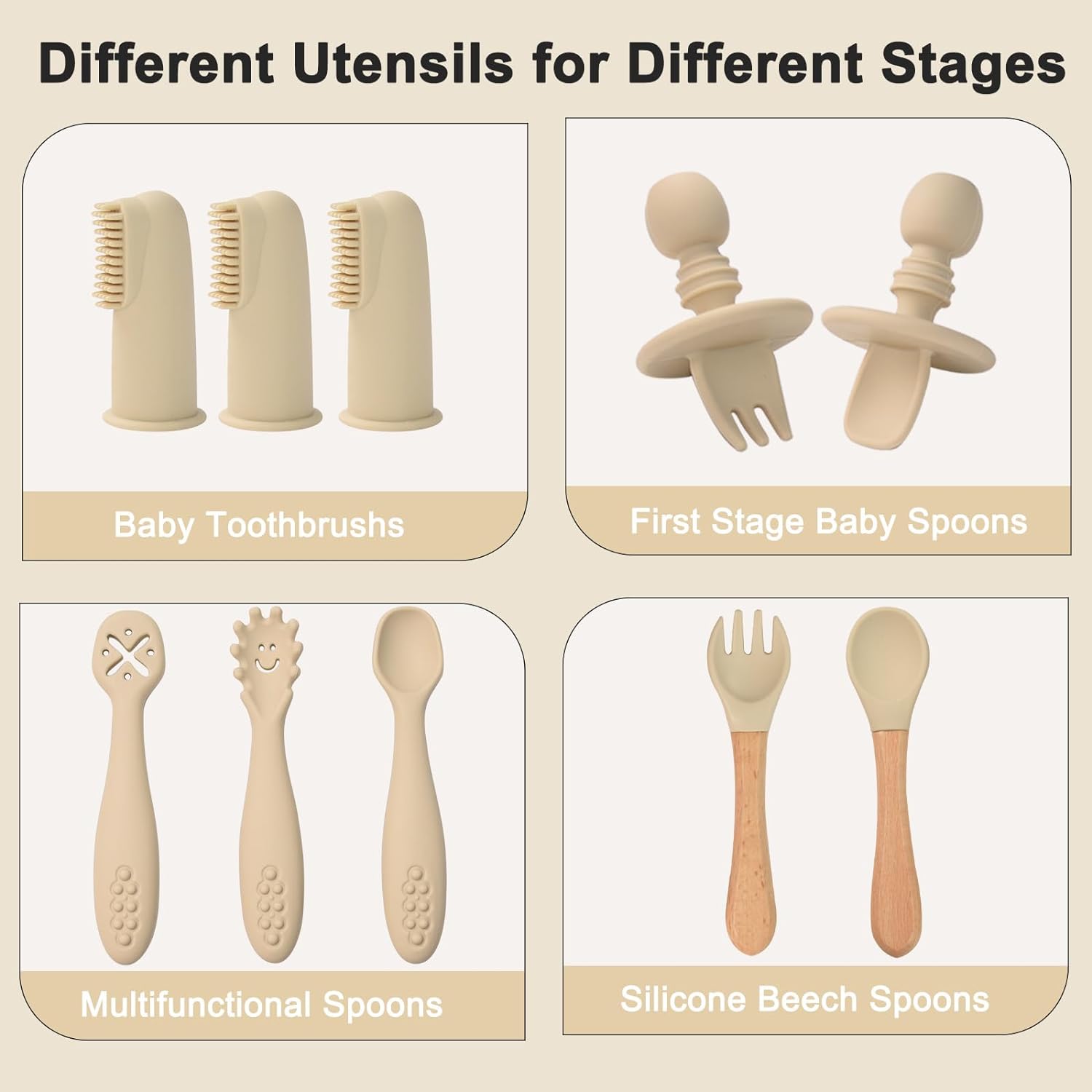 Durable Silicone Baby Feeding Set for 6 Month Babies