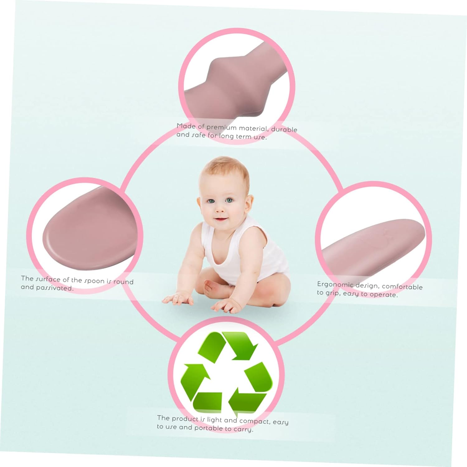 Toyandona 1-Piece Silicone Training Spoon for Infants