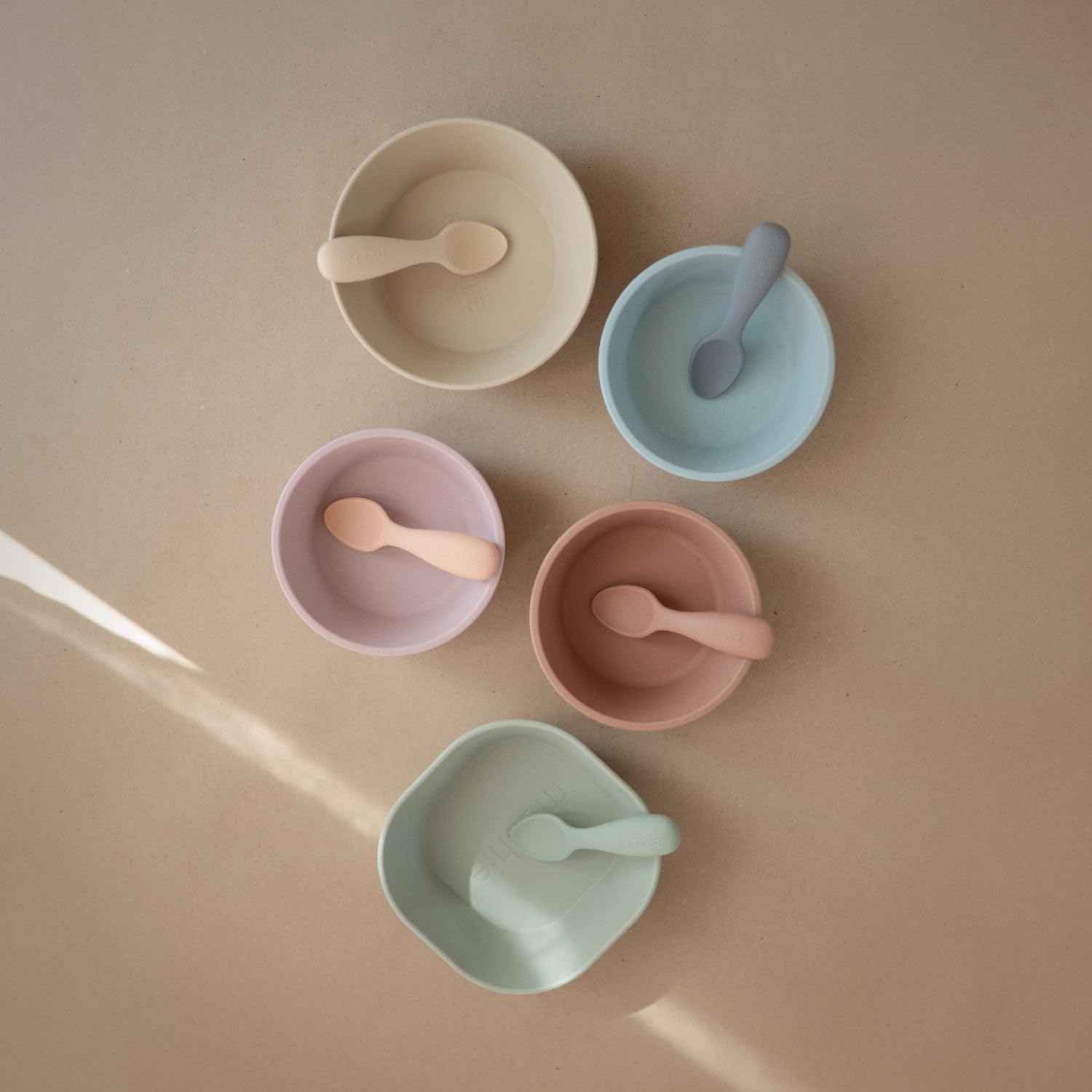 Mushie Silicone Toddler Starter Spoons 2 Pack TradewindsShifting Sand