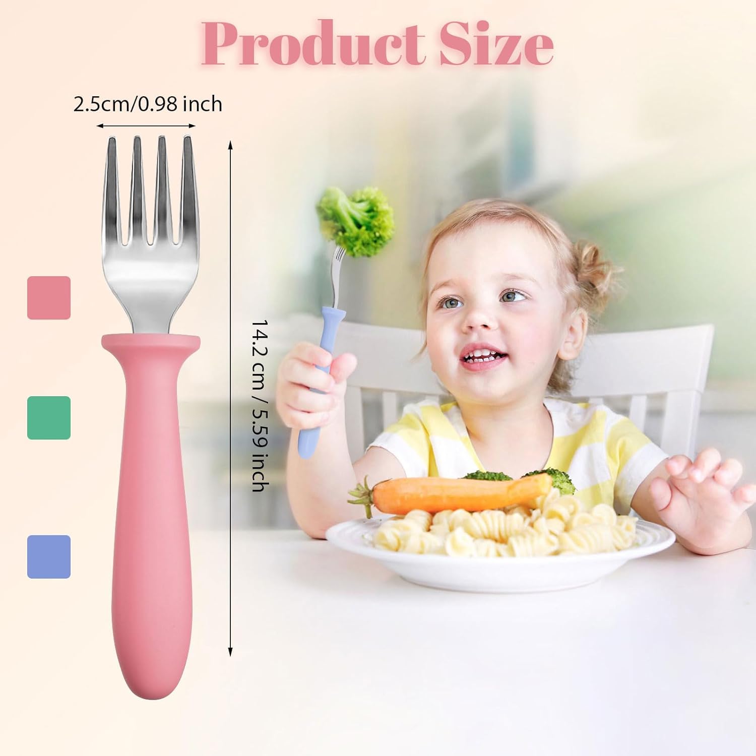 Pimoys Toddler Forks 6-Piece Set with Safe Design for Babies
