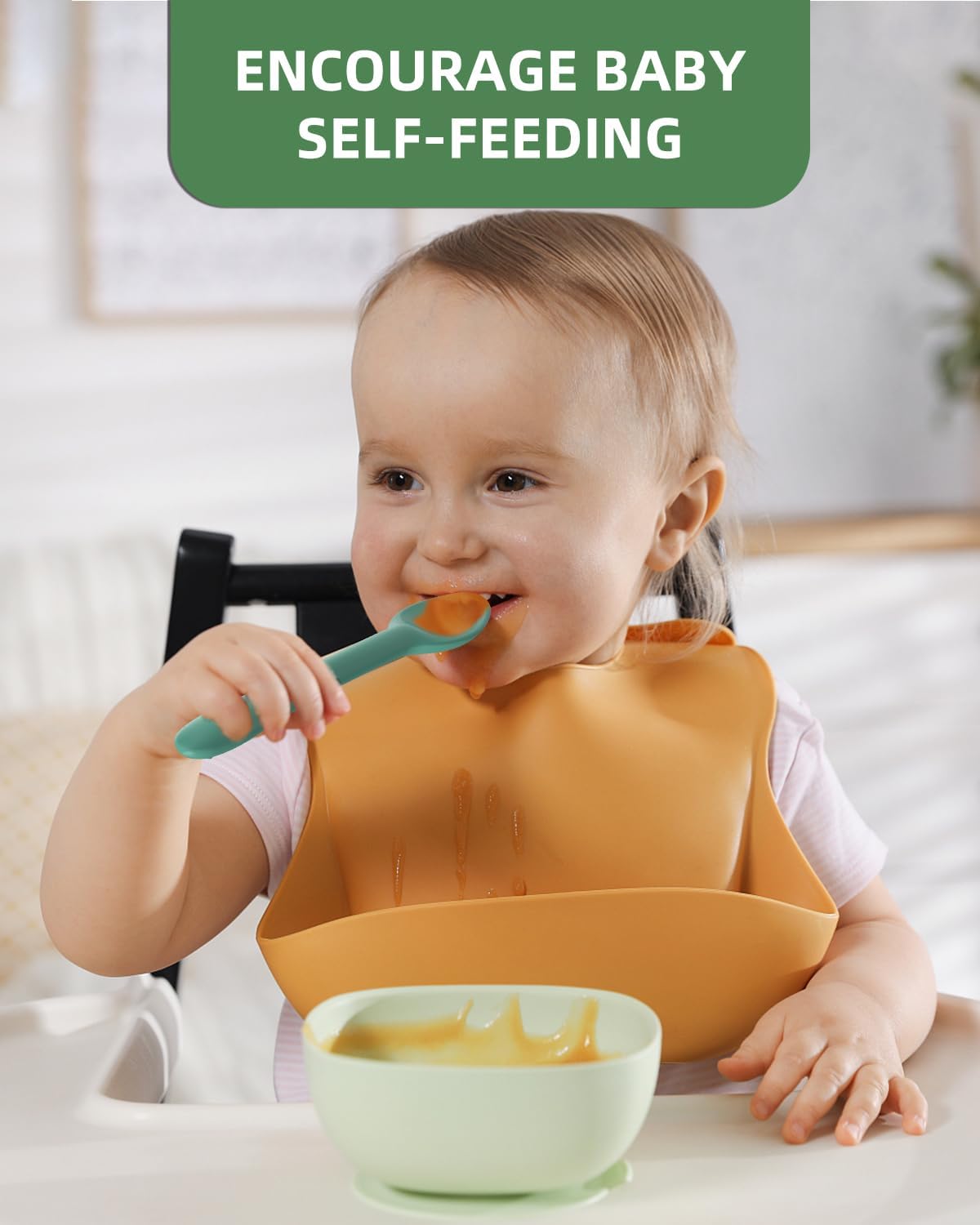 6-Piece Silicone Baby Feeding Spoons