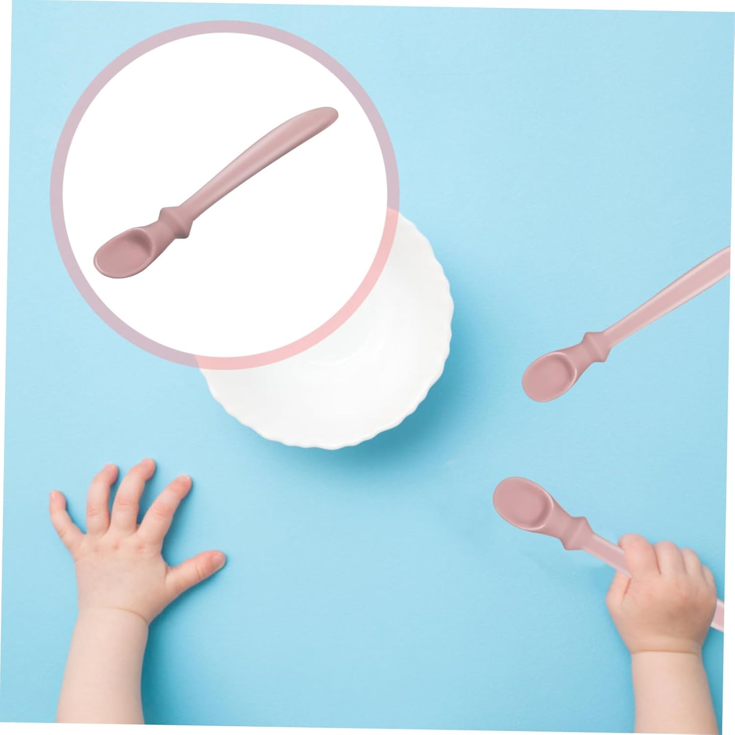 RORPOIR Flexible Silicone Learning Spoon for Weaning