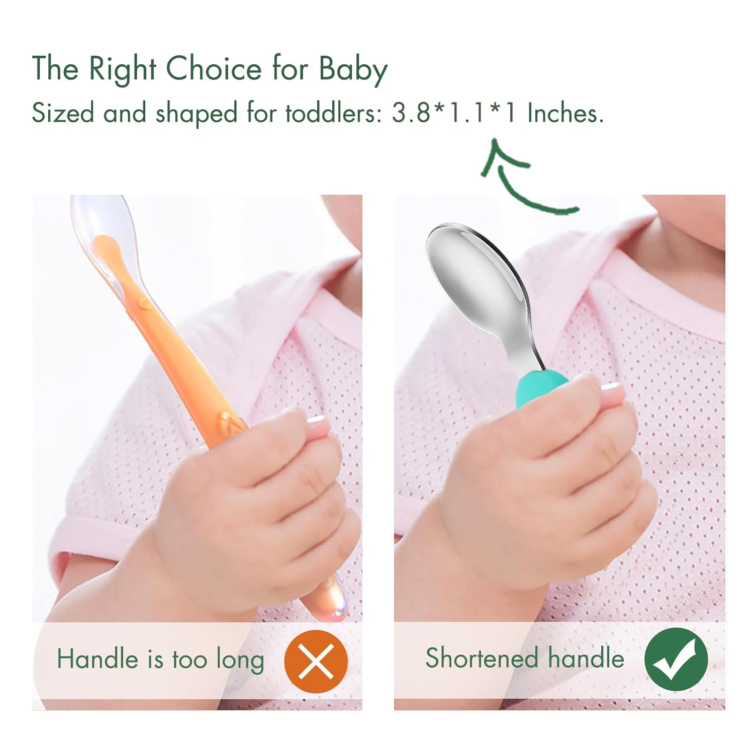 Safe Baby Fork and Spoon Set with Carry Case for Toddlers