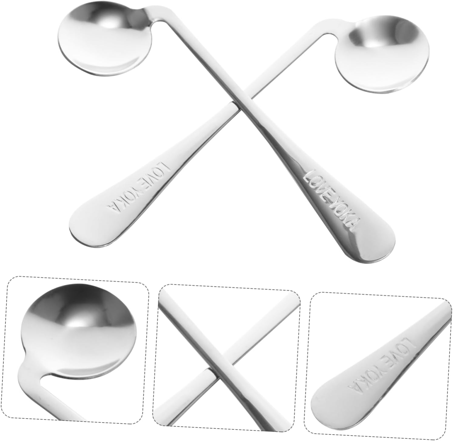 Cabilock 2Pcs Curved and Elder Eating Spoons for Easy Feeding
