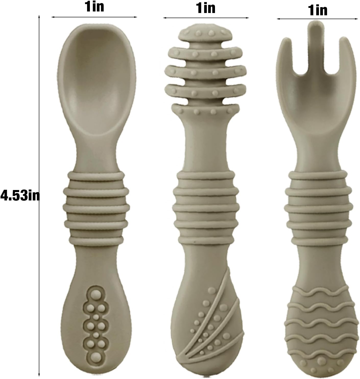 PandaEar Silicone Baby Spoons Fork Set 6 Pack 1