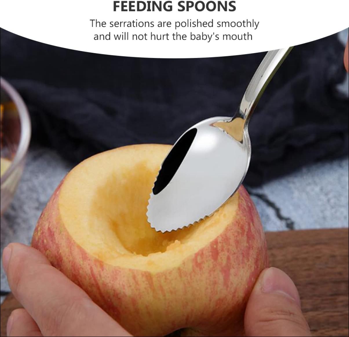 6pcs Stlss Steel Fruit Scraper Set for Babies