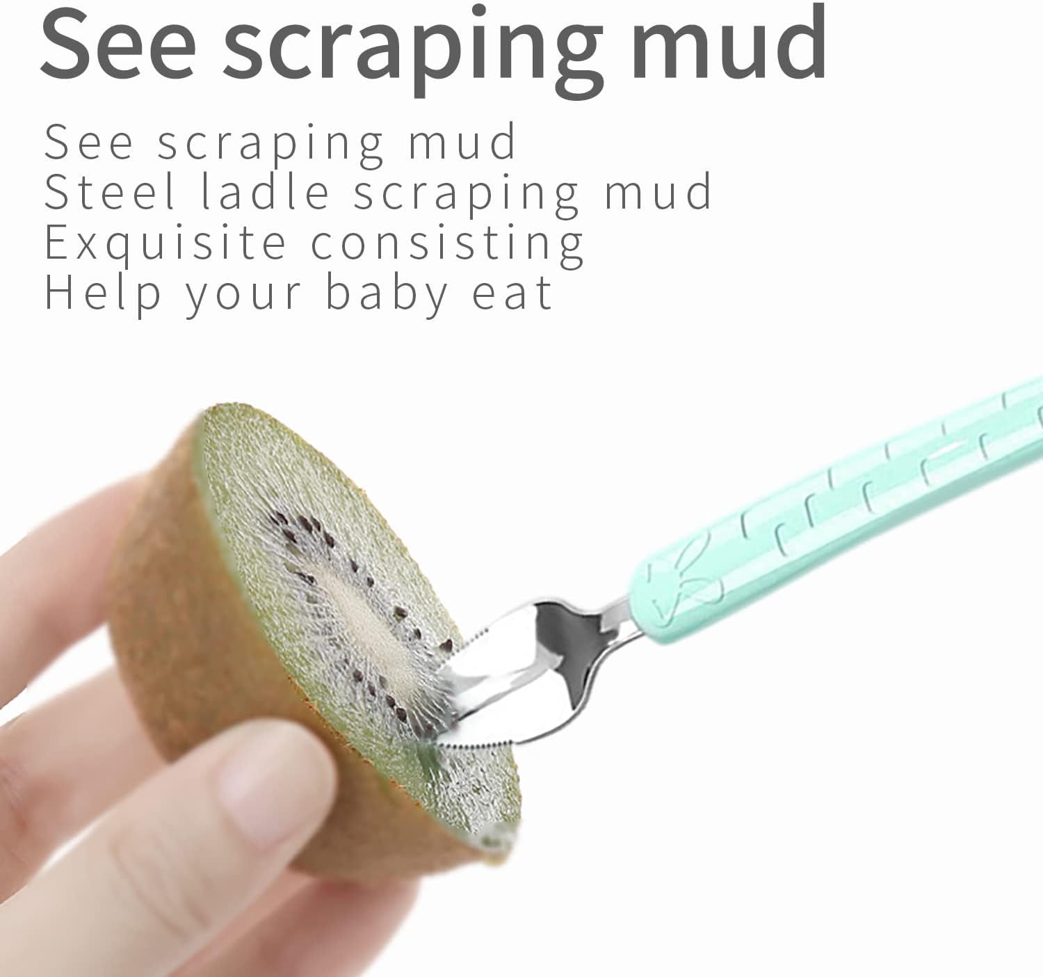 Double Head Baby Silicone Food Spoon Green
