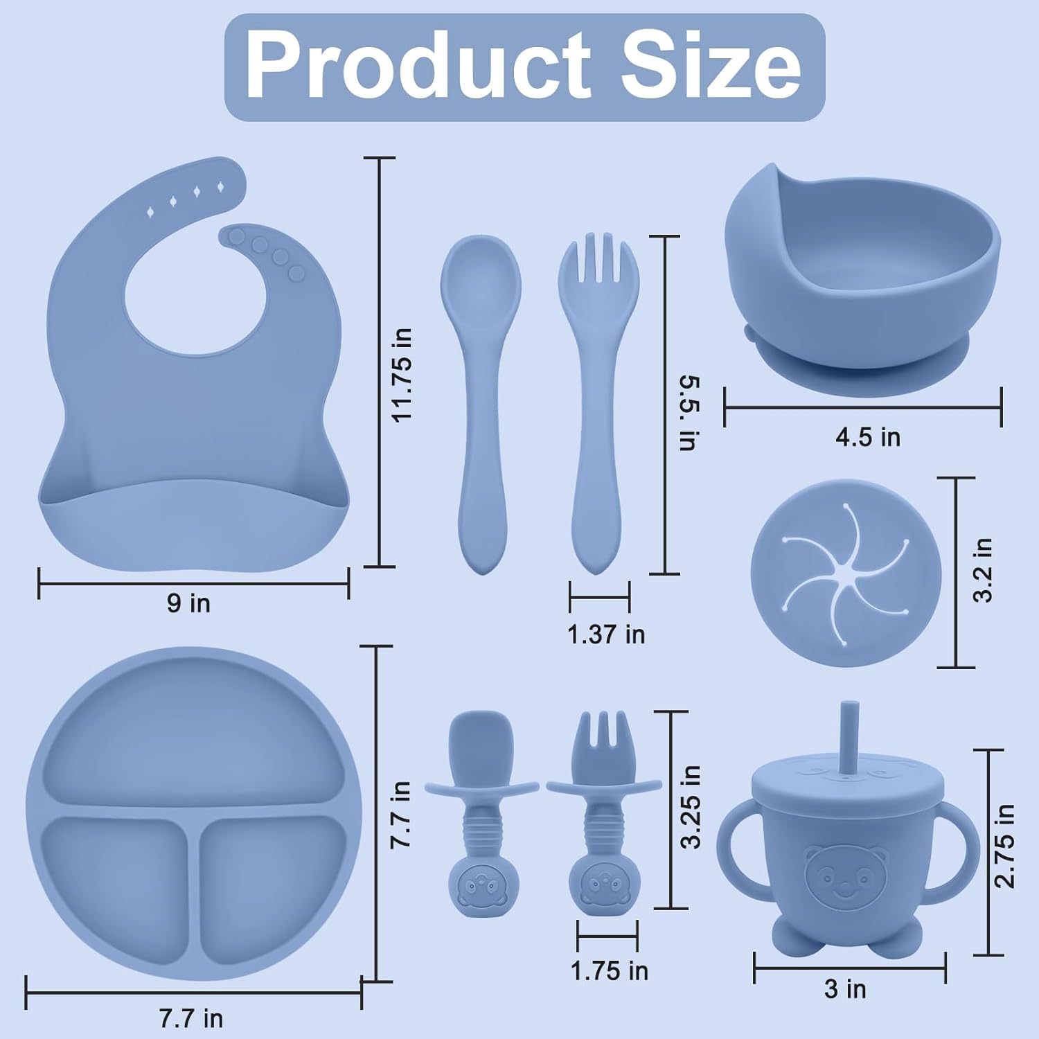 Munlinder Silicone Baby Feeding Set Perfect for Transitioning to Solid Food