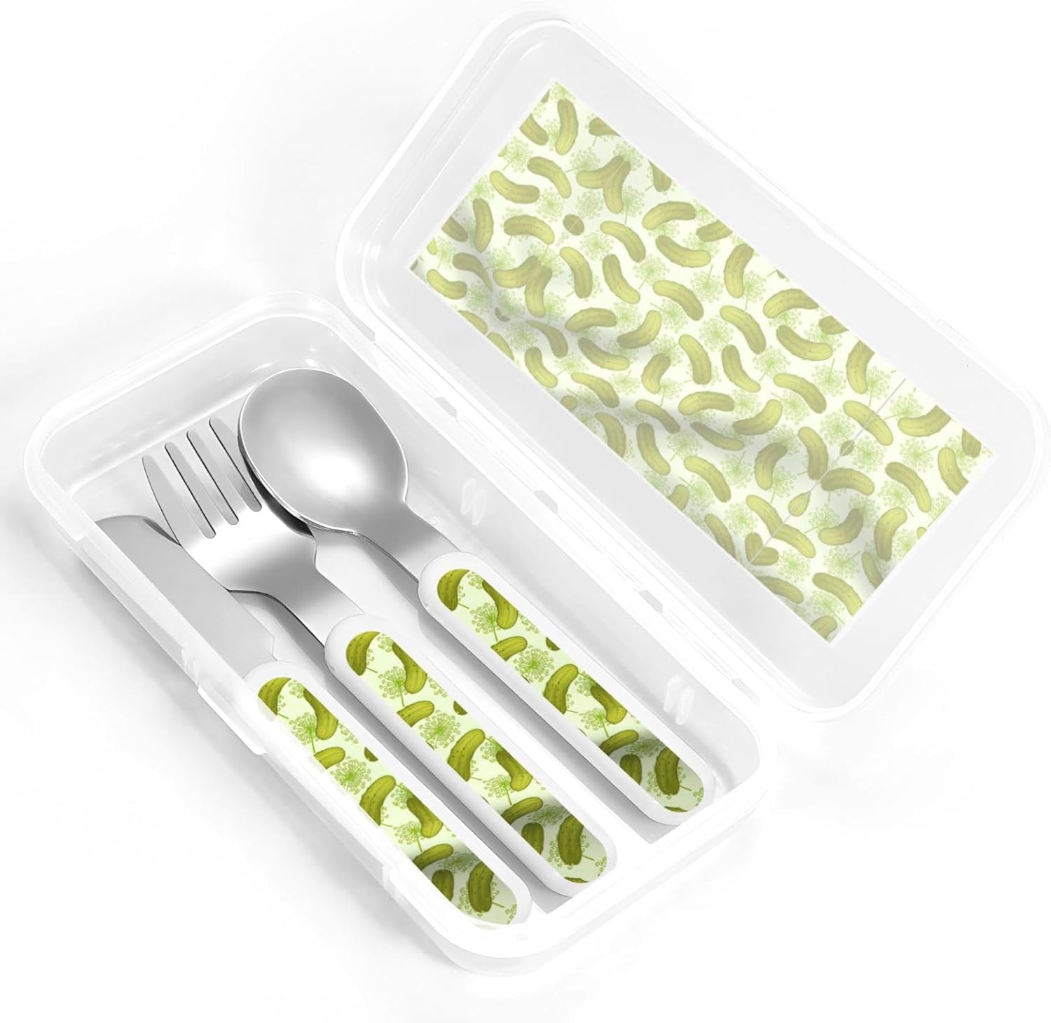 Sushi Dill Pickles Print Cutlery Set with Travel Case