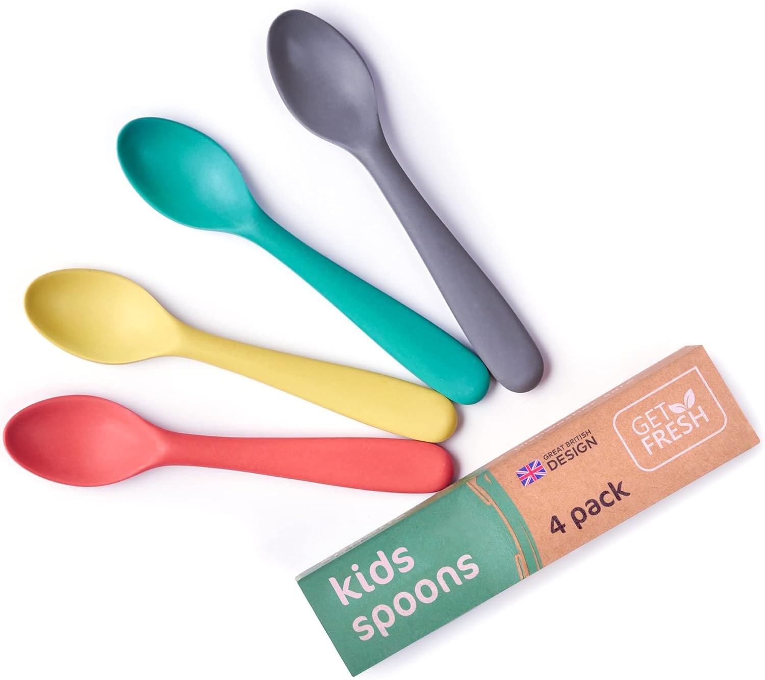 Reusable Bamboo Kids Spoons Set Eco-Friendly Baby Hands for Everyday Meals