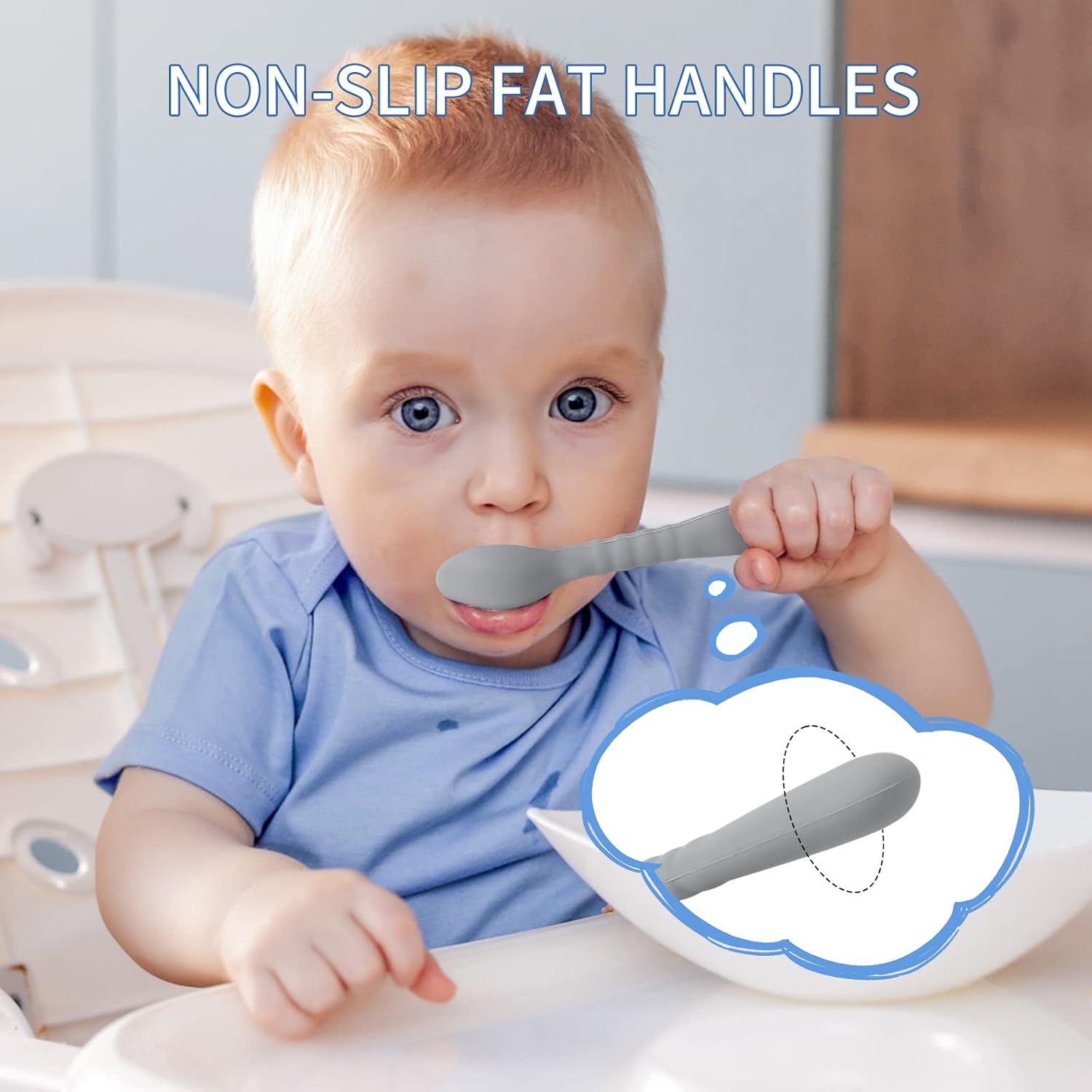 MEFAN Silicone Baby Feeding Spoon Set 6 Pack