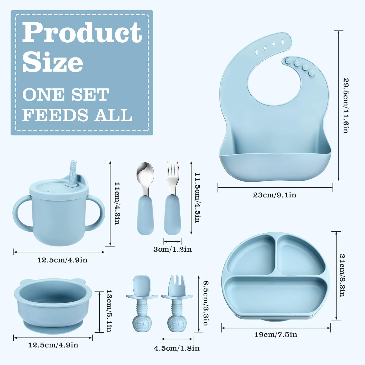 Silicone Baby Feeding Set Safe Suction Feeding Discs for Toddler Self-Feeding