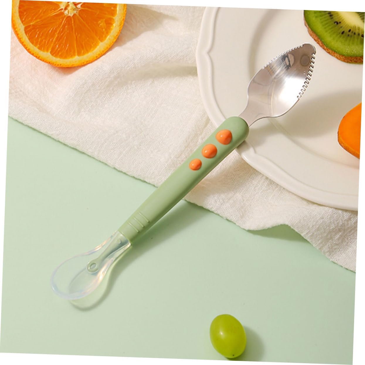 Abaodam Fresh Food Feeder 2-Piece Silicone Spoons for Babies