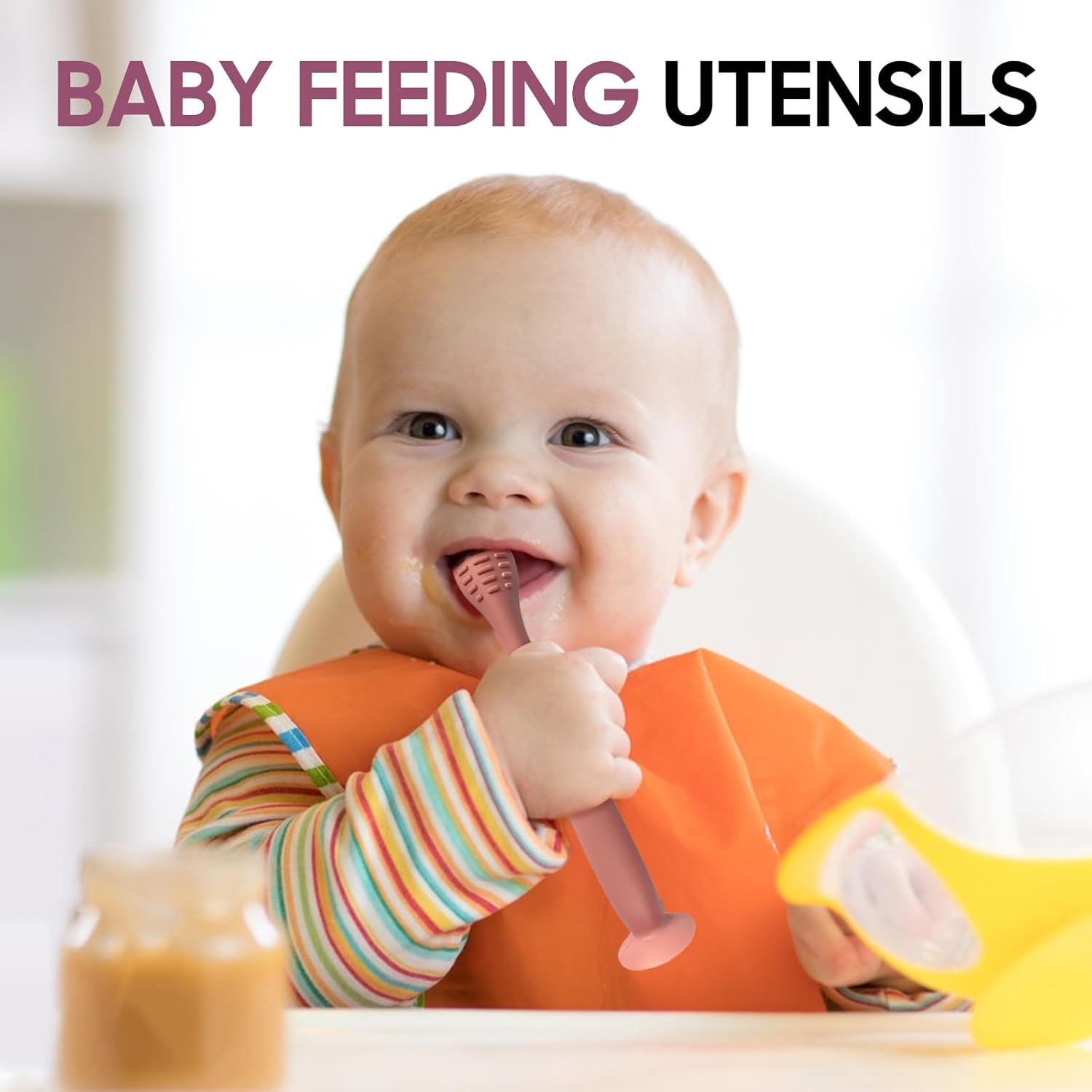 3 Pack Silicone Baby Spoons for 6 Months Self Feeding