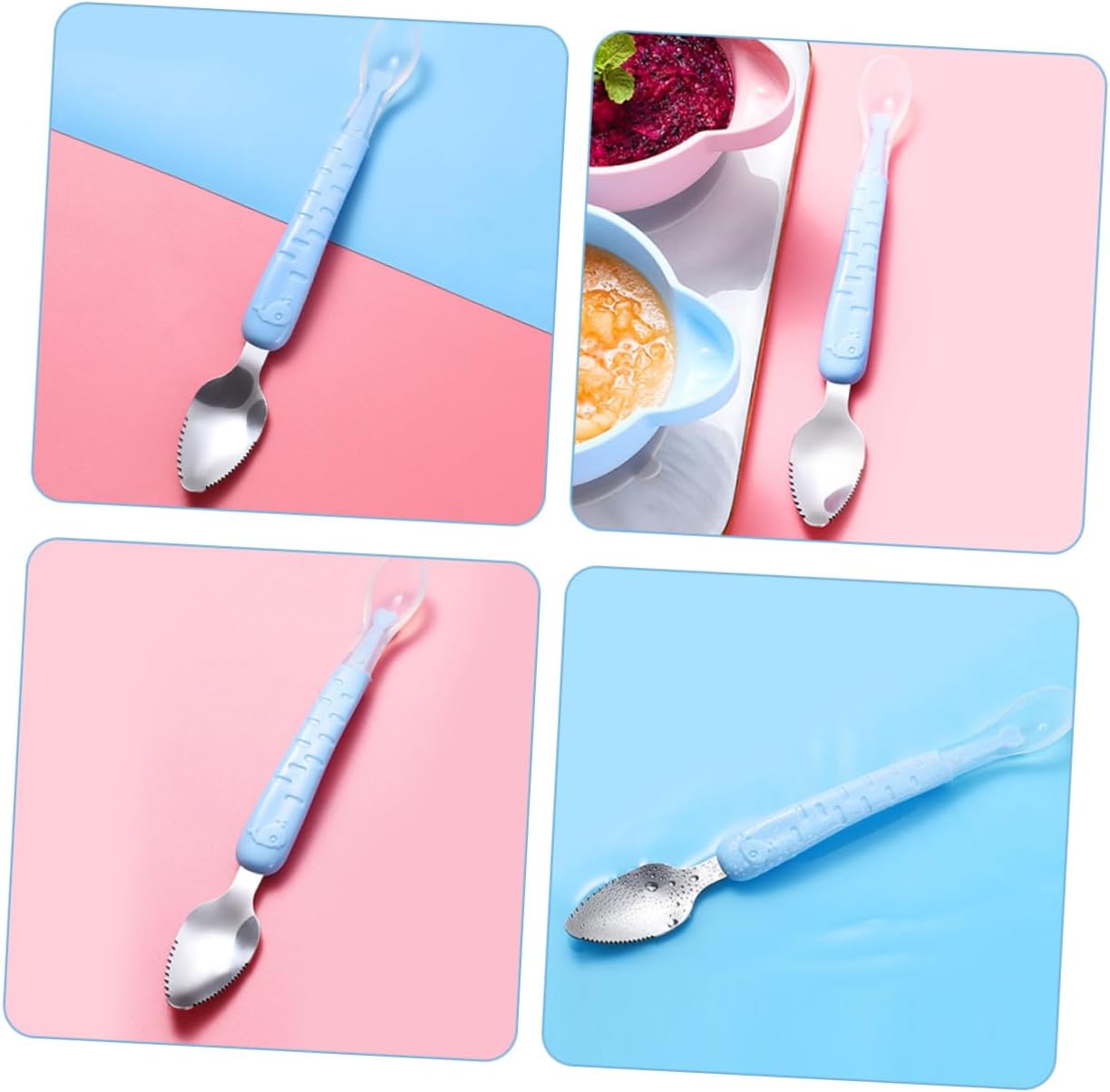Dual-Head Fruit Puree Spoon Set with Storage Box