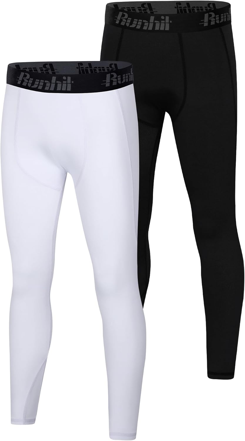 Runhit Boys Compression Leggings for Active Play