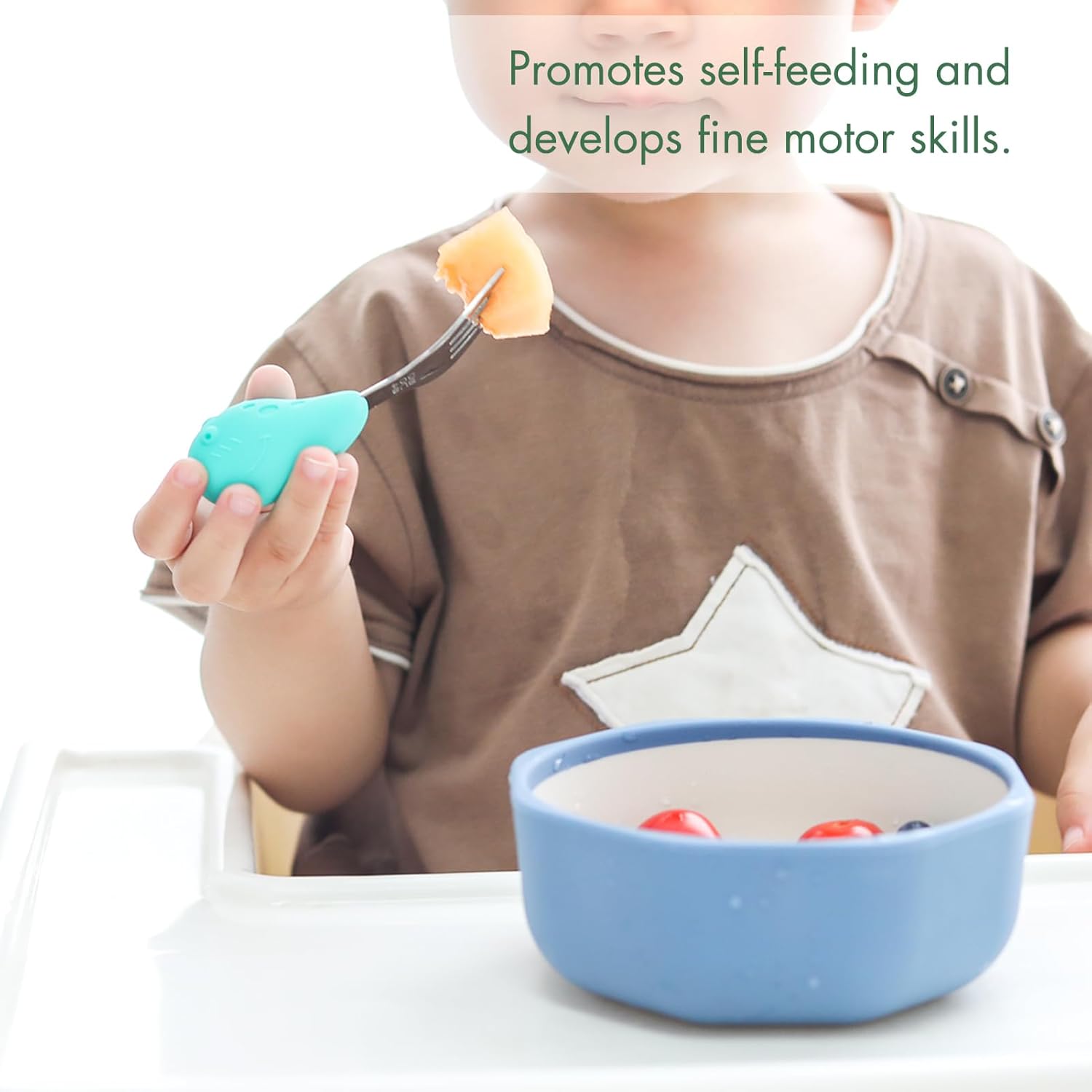 Safe Baby Fork and Spoon Set with Carry Case for Toddlers