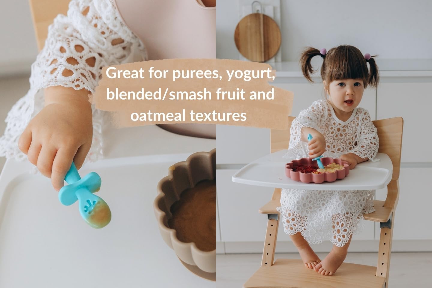 Growing Love Baby Spoons Set - Self-Feeding 6 Months Silhouette Design