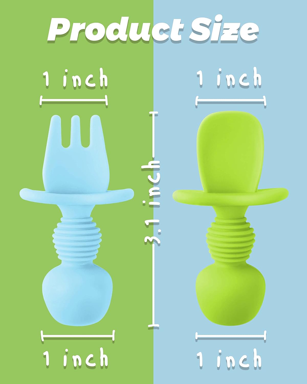 DF DualFerV 6-Piece Silicone Baby Spoons for Toddler Weaning