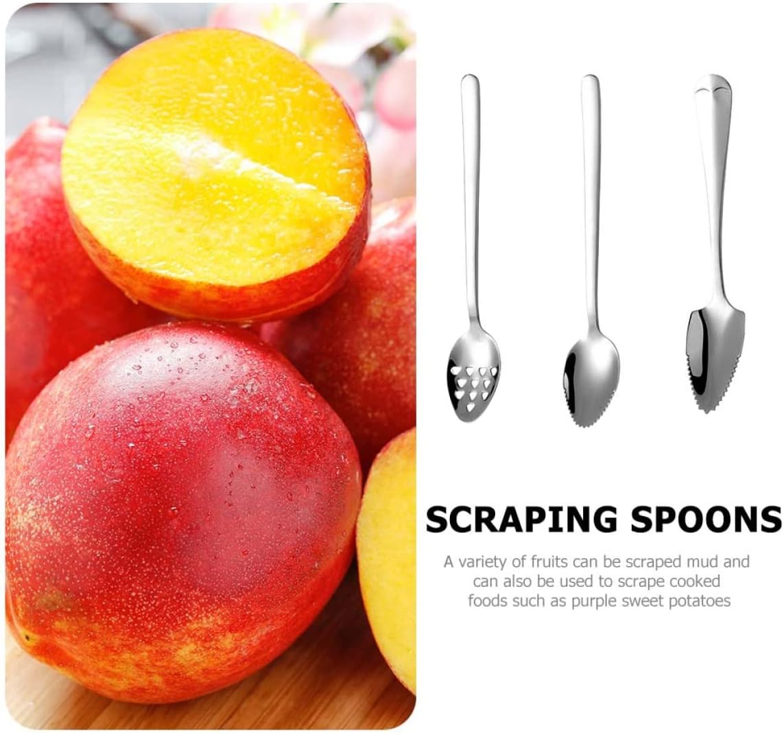 3pc mud scraping spoon grapefruit curved drink spoons infant kitchen supply