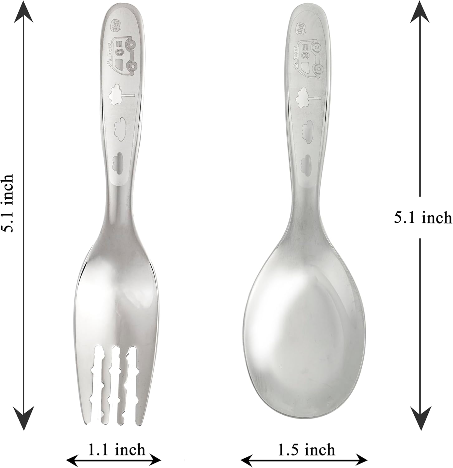 GAUMIDUC Baby Spoons Forks Set Durable Steel Kitchen Essentials