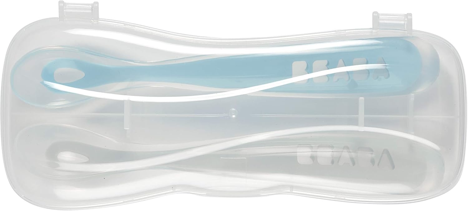 BEABA Babys First Foods Spoon Set with Travel Case