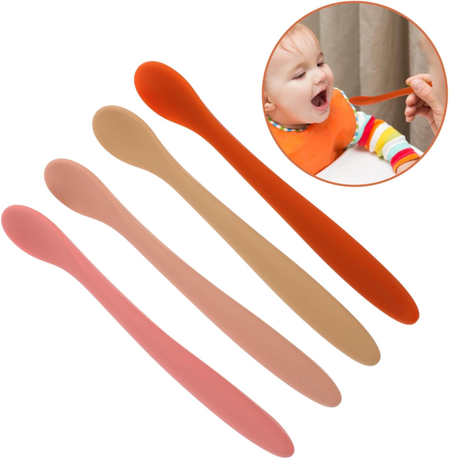 4-Piece Silicone Spoons Trainer Set for Kids