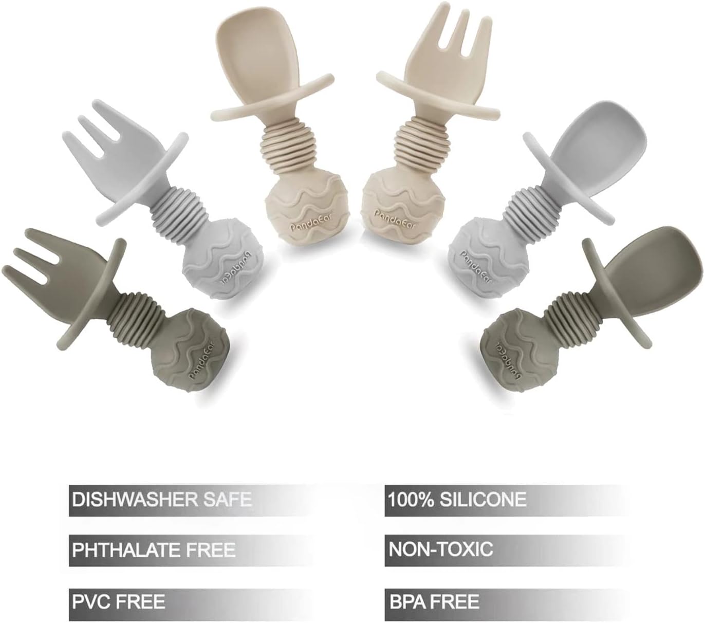 Silicone Baby Spoons and Forks for 3-Month-olds
