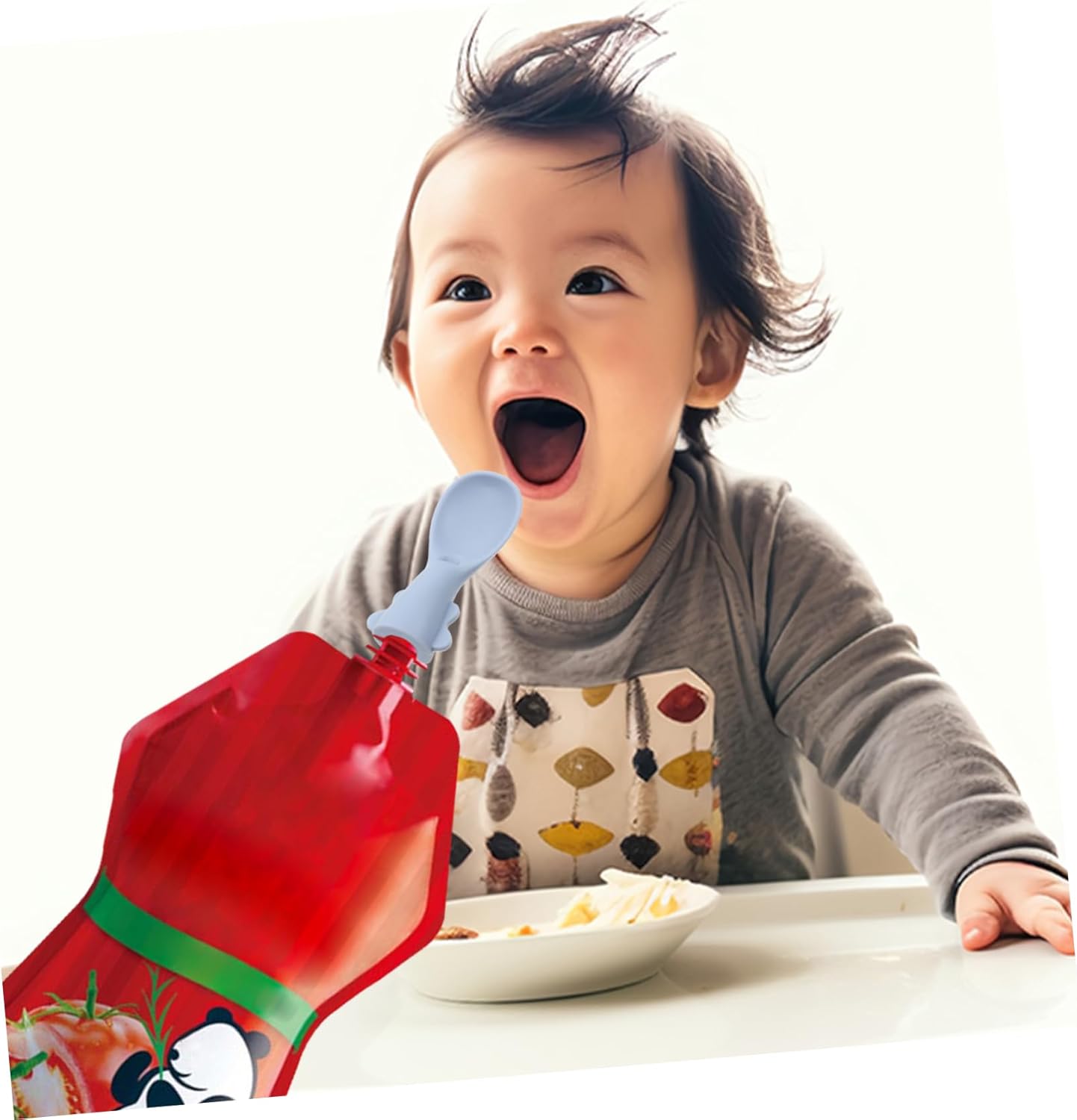 4-Pack Silicone Food Pouch Spoons for Babies