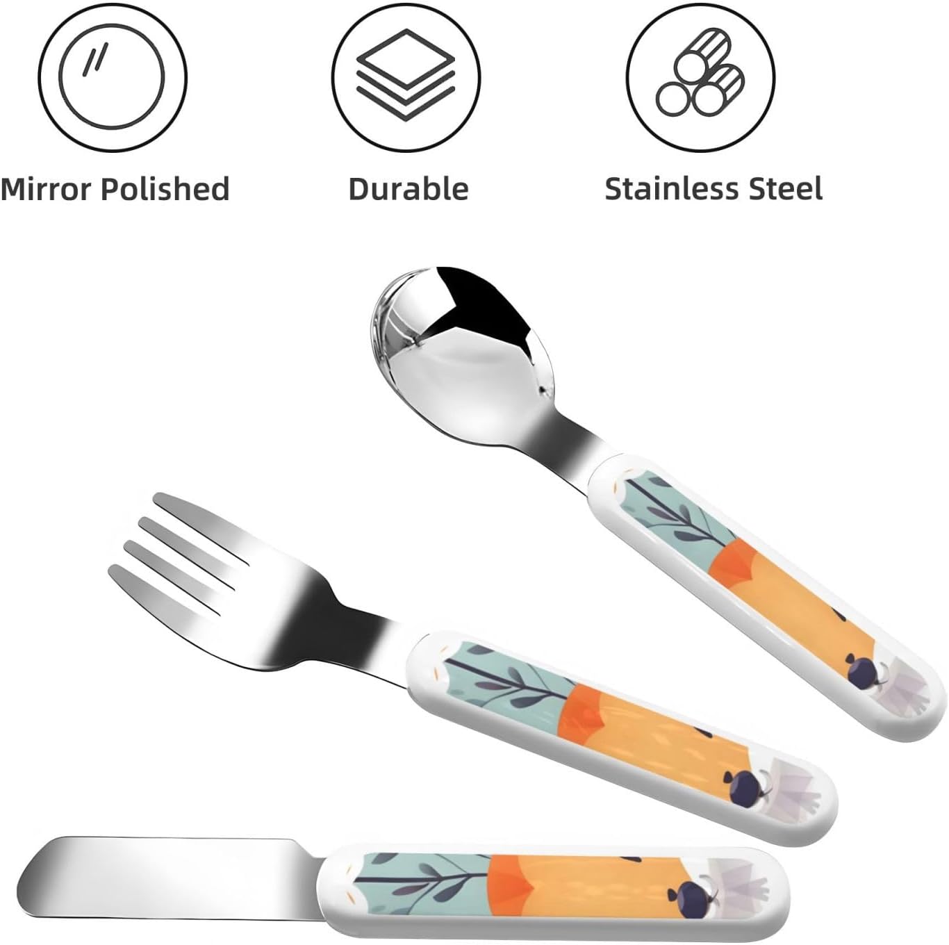 Cute Animal Fox Flatware Set with Carry Case