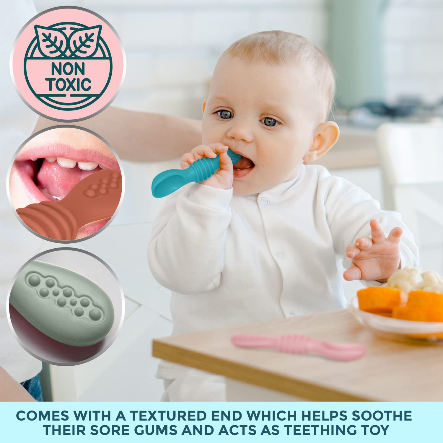 Self-Feeding Silicone Baby Spoons and More for 6 Months