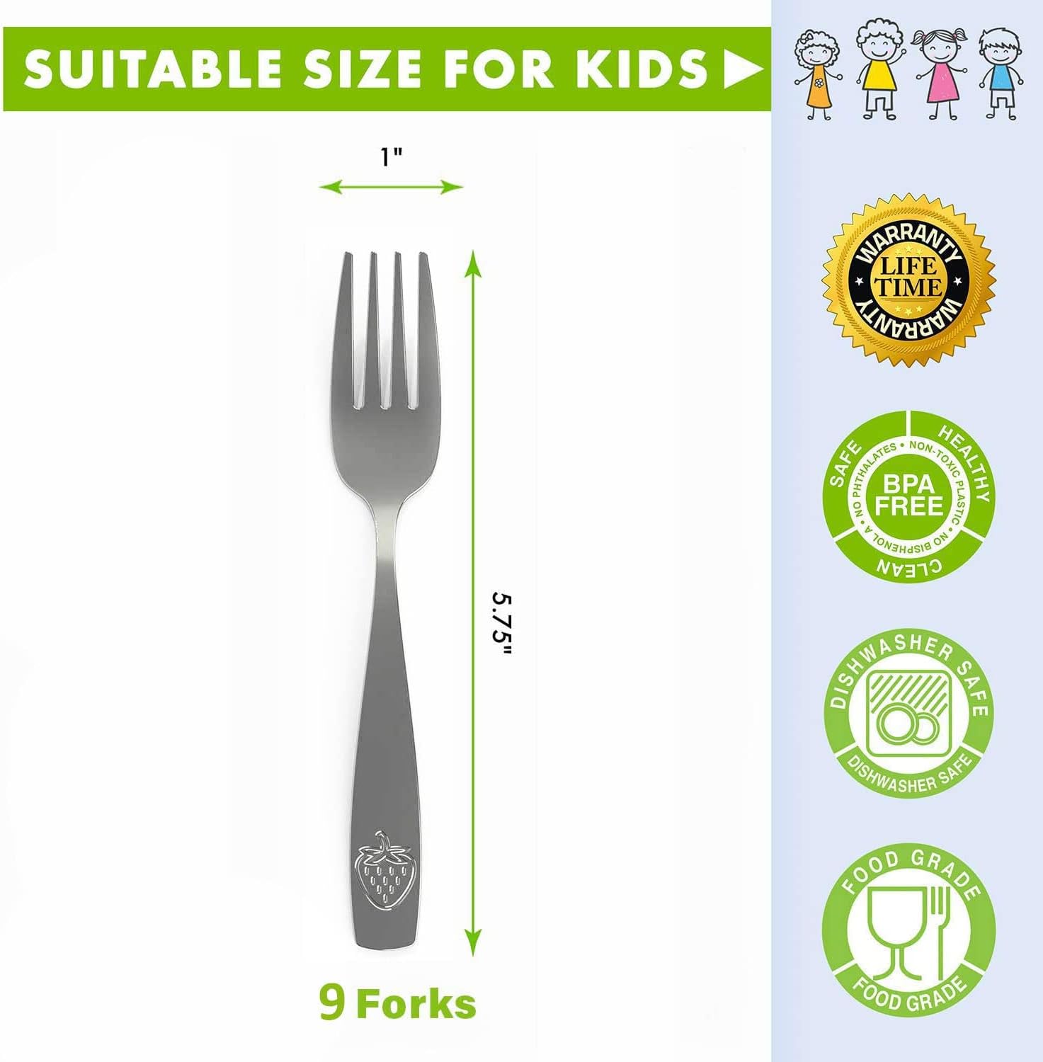 9-Piece Kids Flatware Set