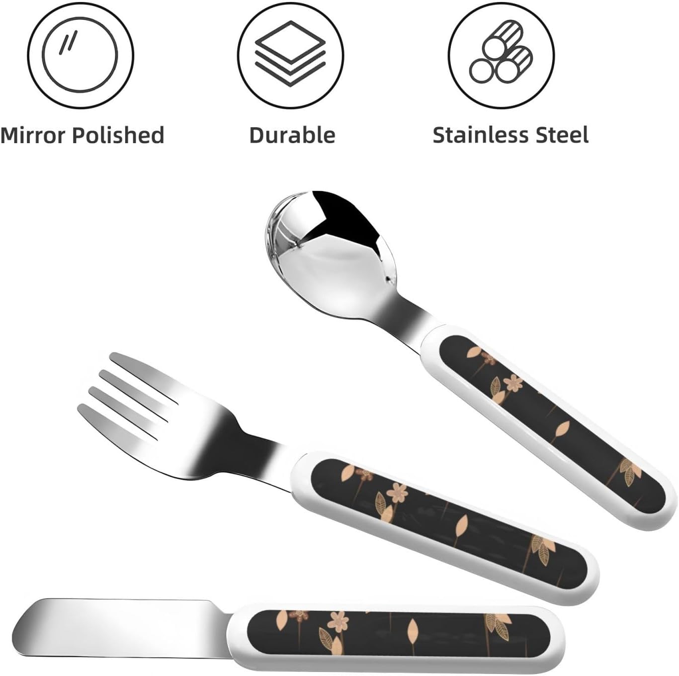Cute Brown Cartoon Owls Utensils Set for Daily Use Travel