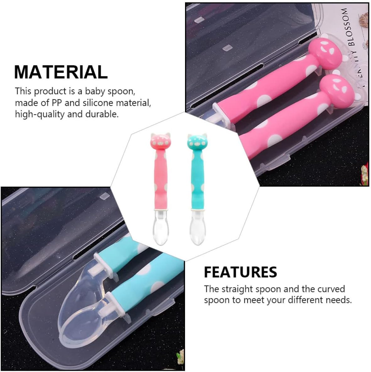 Safe Durable Cartoon Silicone Spoons for Kids