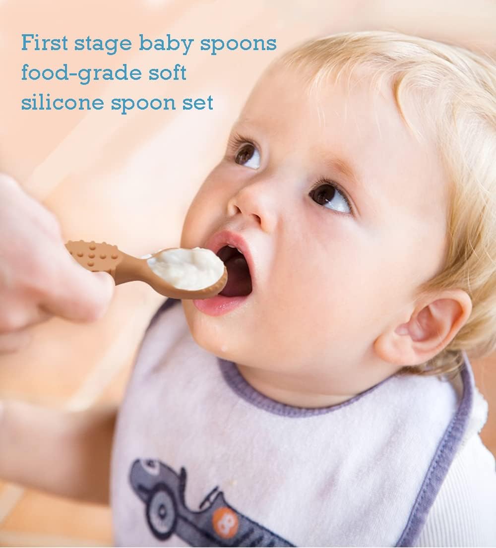 Perfect for Babys First Meals with Self-Feeding Spoons 4-Pack