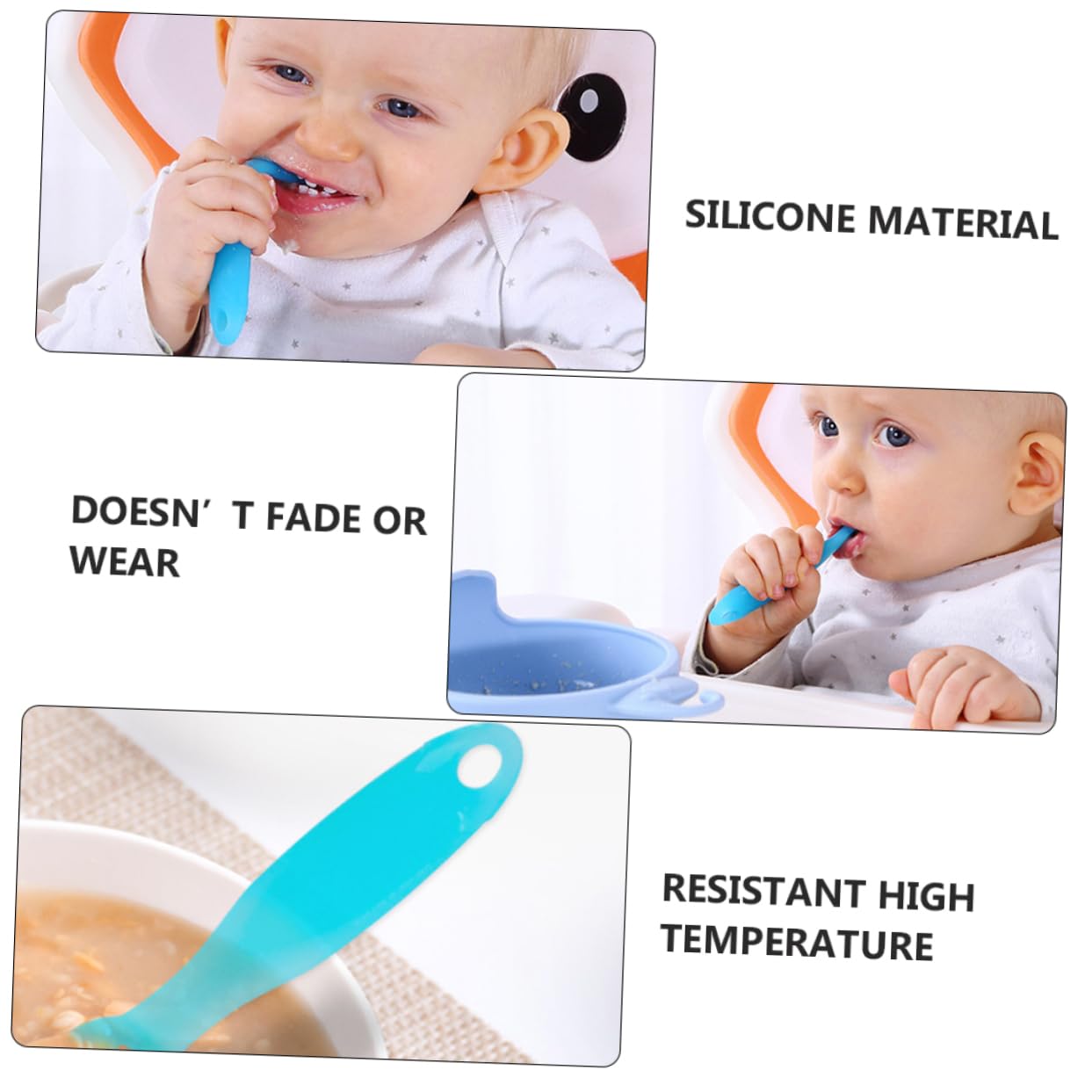 2-Piece Soft Silicone Spoons for Kids
