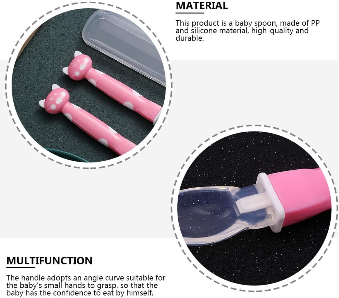 Safe Durable Cartoon Silicone Spoons for Kids