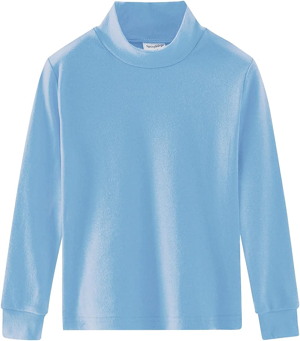 SpringGege Little Big Kids Soft Cotton Long Sleeve Mock Turtleneck Shirts
