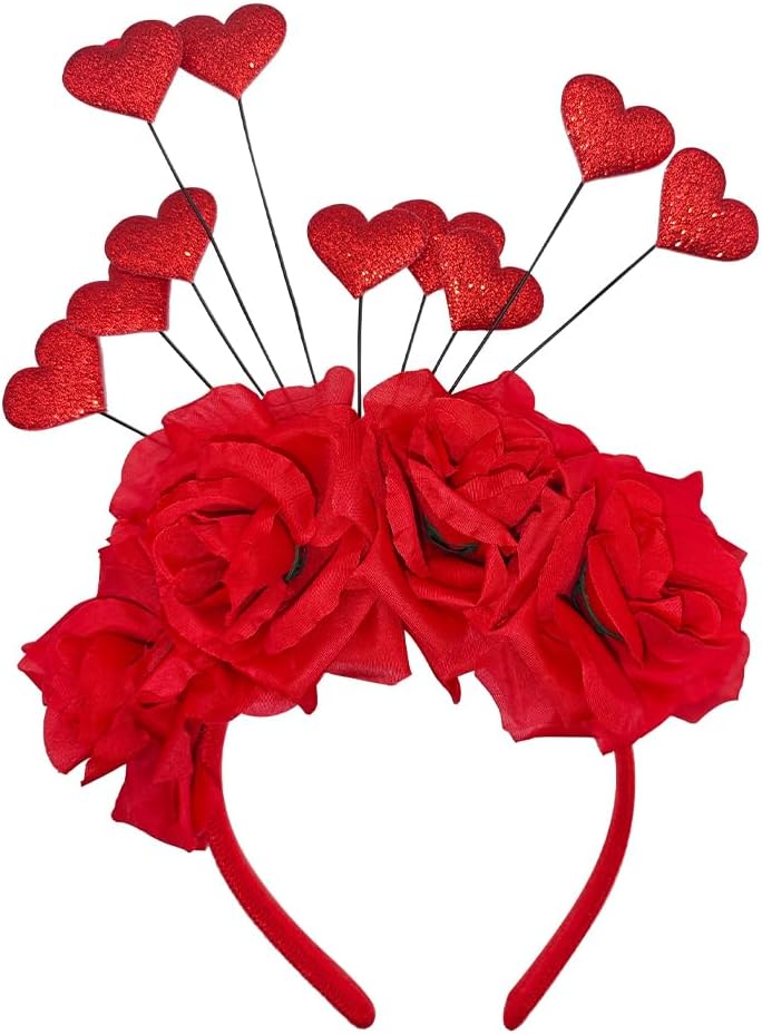 Heart Flower Headband Valentines Party Accessories