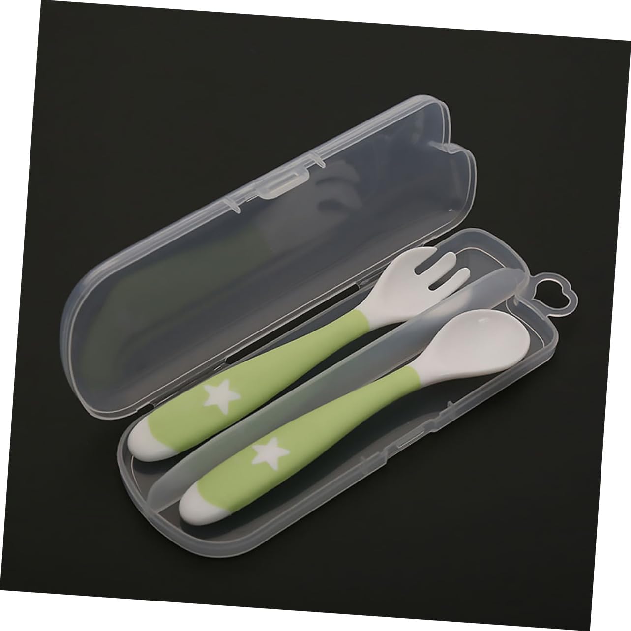 5pc Set Baby Spoons Silicone Storage Box