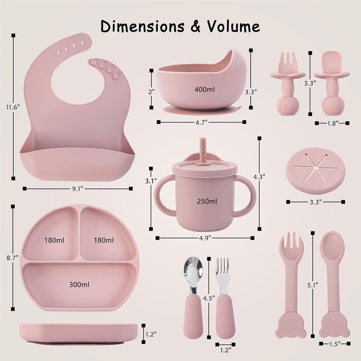 Adjustable Silicone Baby Feeding Set for Toddler Weaning Healthy Safe