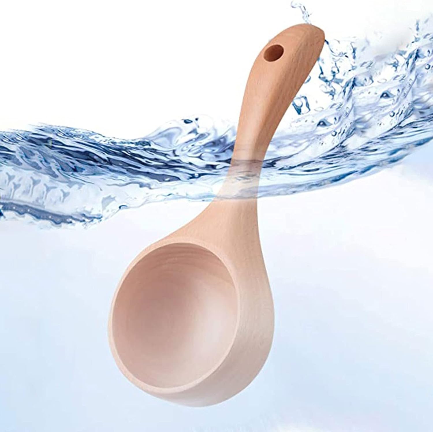 NPQPNAFC Short Handle Wooden Spoon for Bath Sauna
