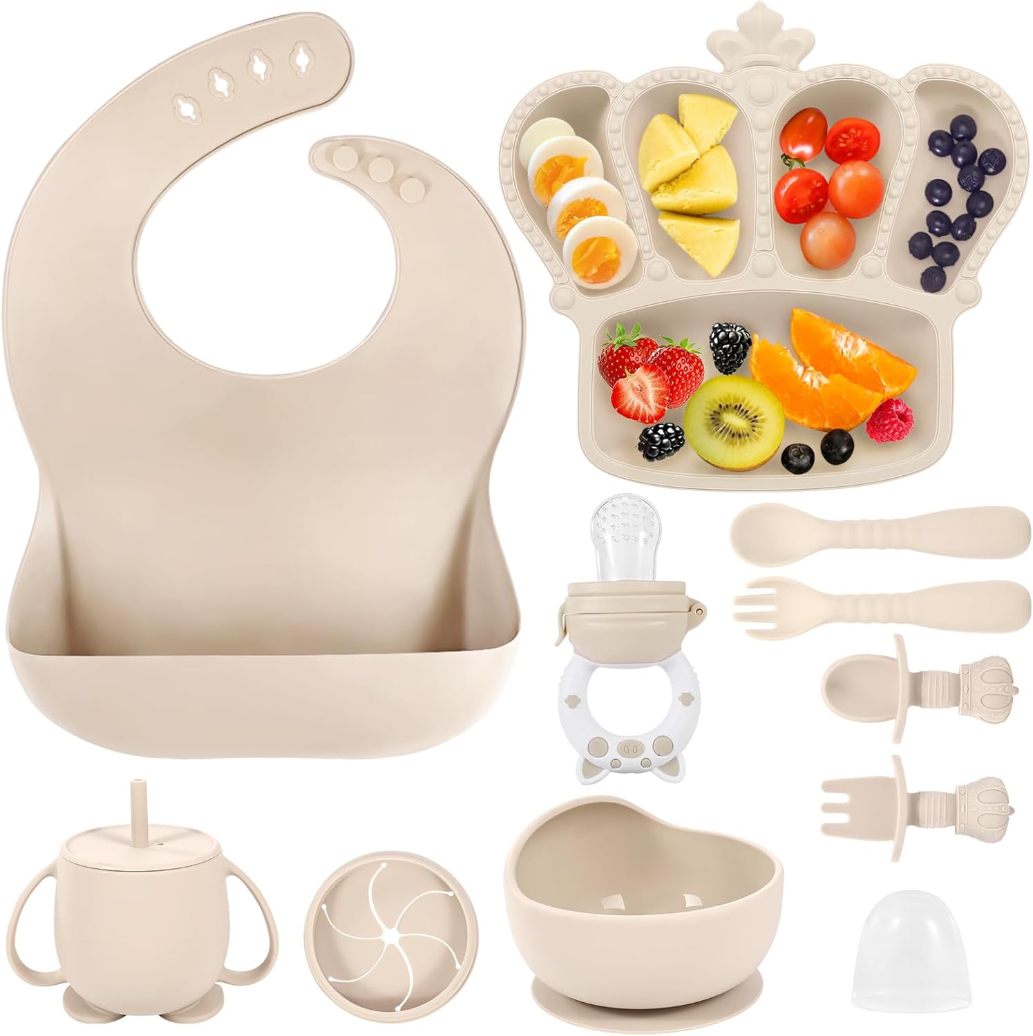 10PCS SILICONE BABY FEEDING SETcount near 10