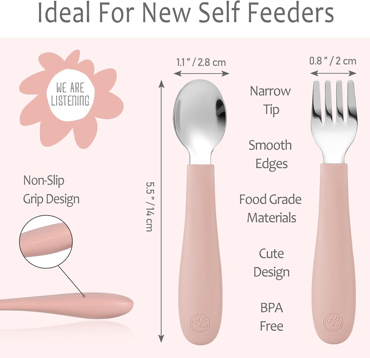 Coix Foam toddler utensils - Love Safe and Durable for Little Ones