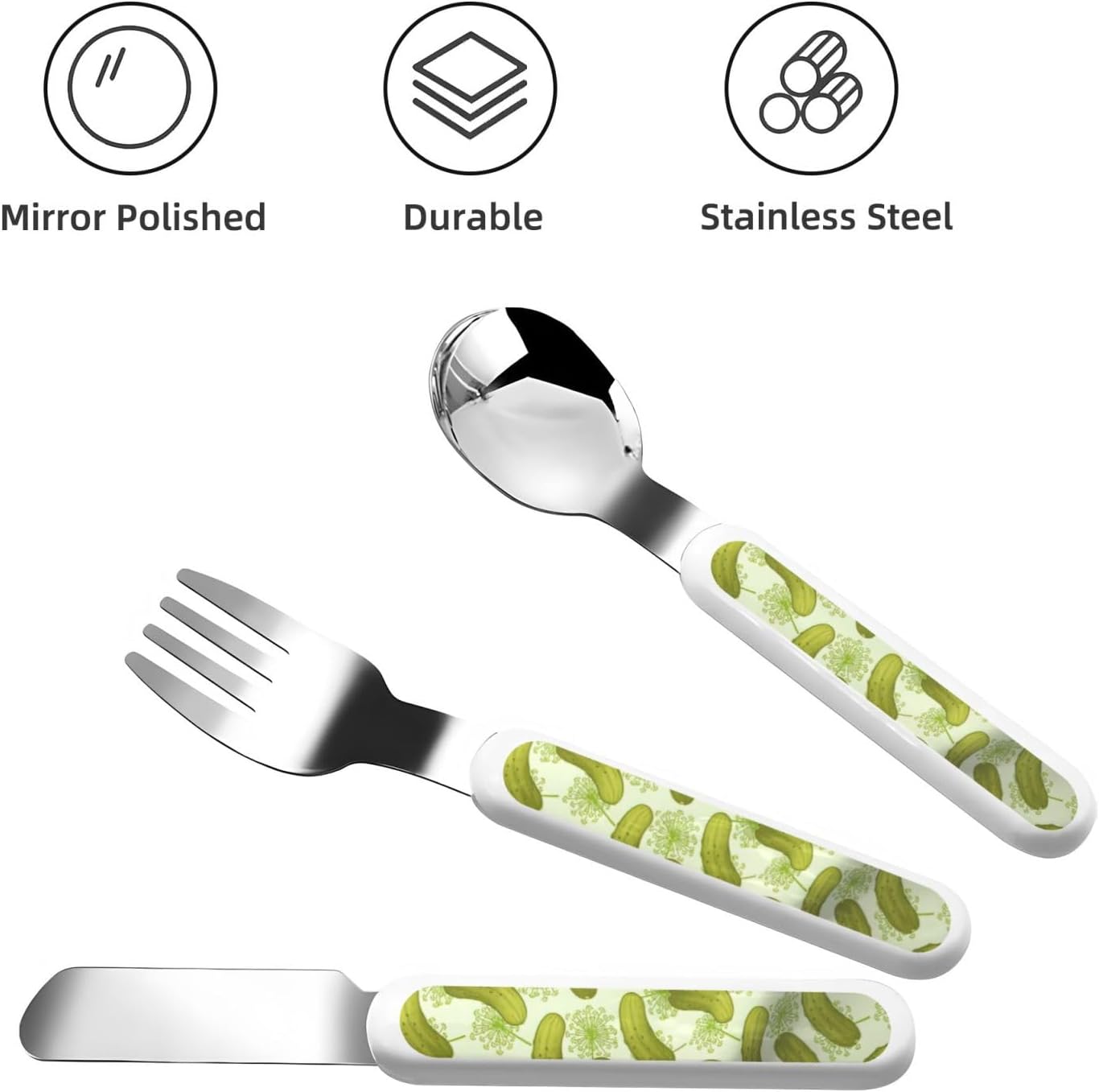 Sushi Dill Pickles Print Cutlery Set with Travel Case