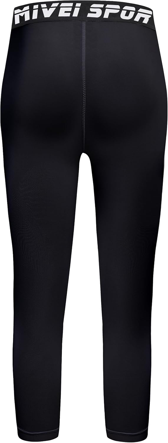 MIVEI Kids Basketball Compression Pants with 4-in-1 Support