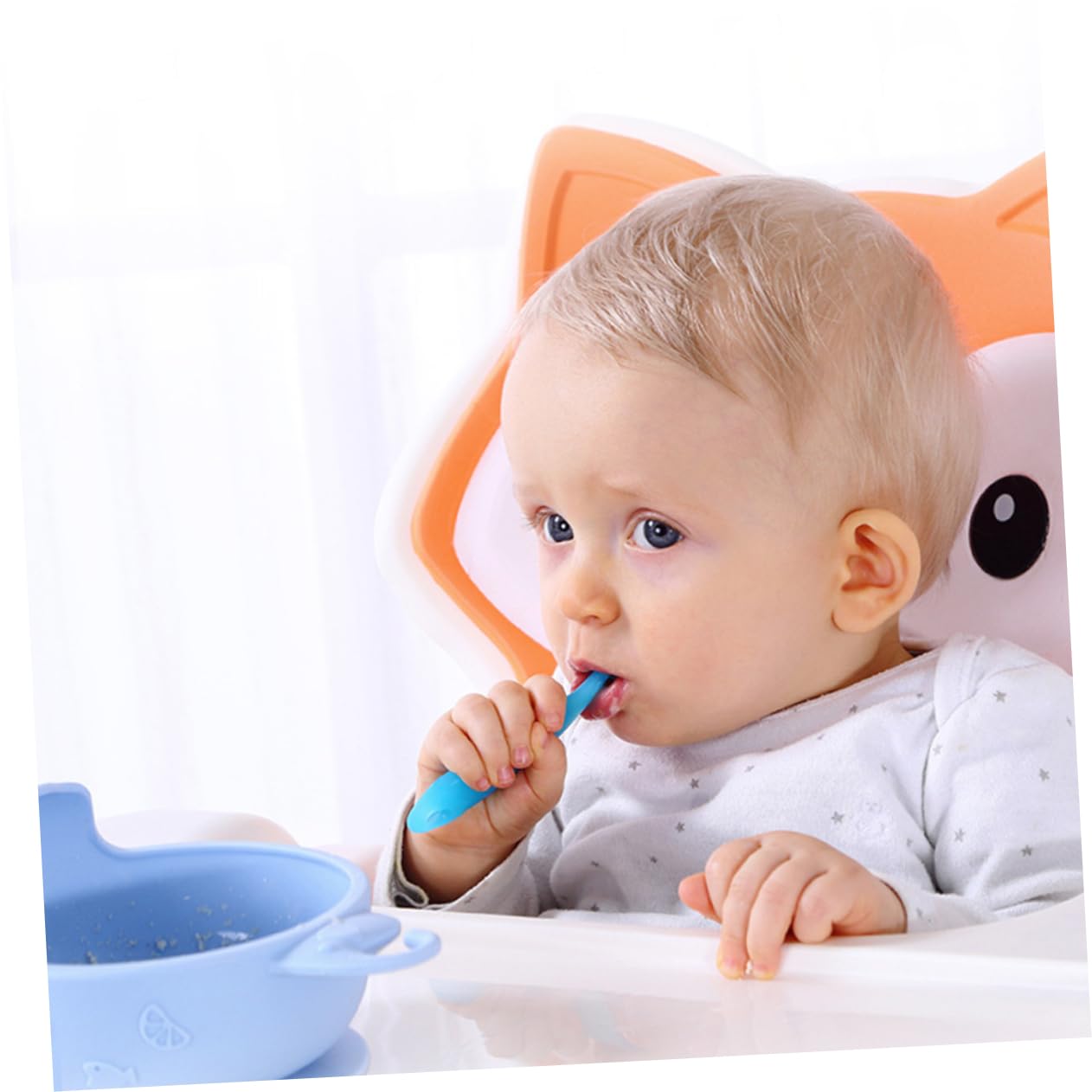 RORPOIR Safe Silicone Utensils Trainer Spoons for 1 Year Old